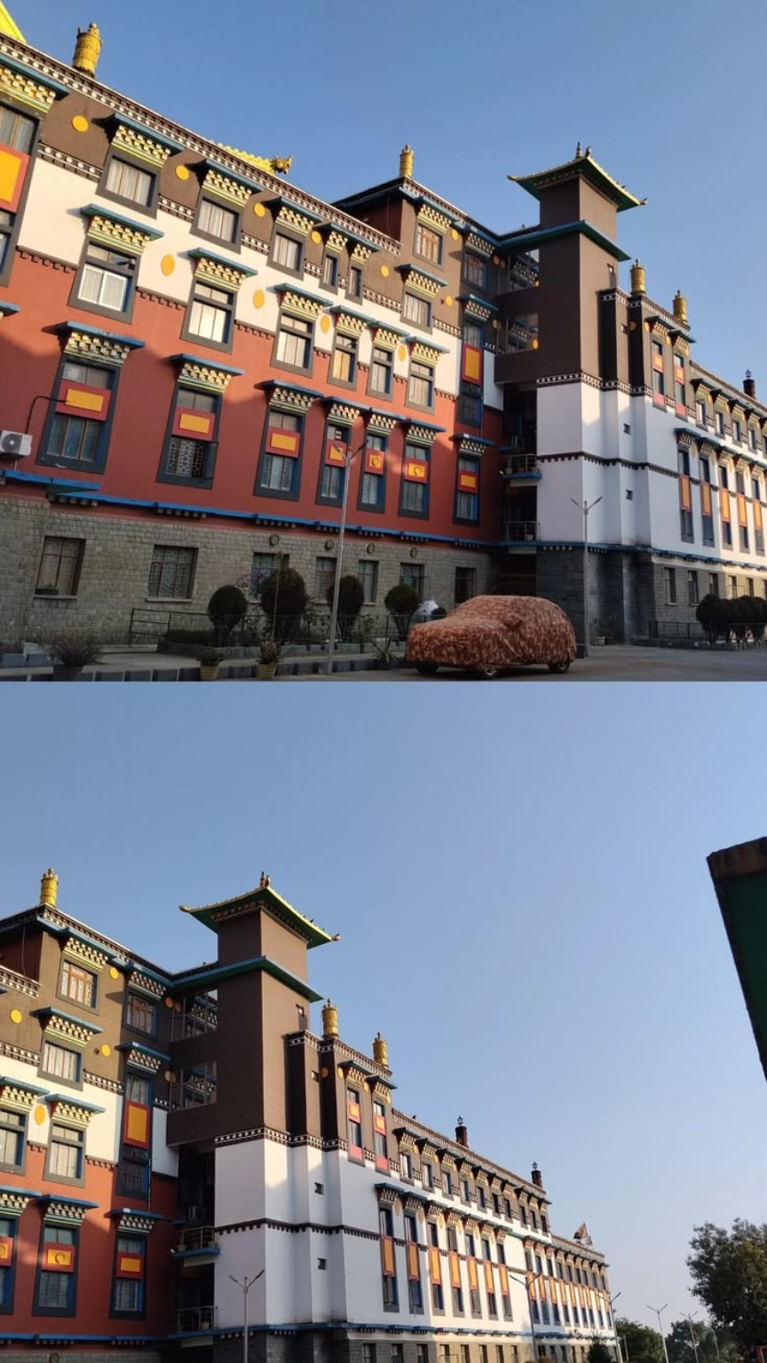 Two views of Tibetan monastery architecture